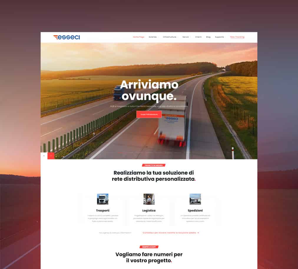 Stefano Bergomi Portfolio Website Esseci Trasporti Logistica Distribuzione