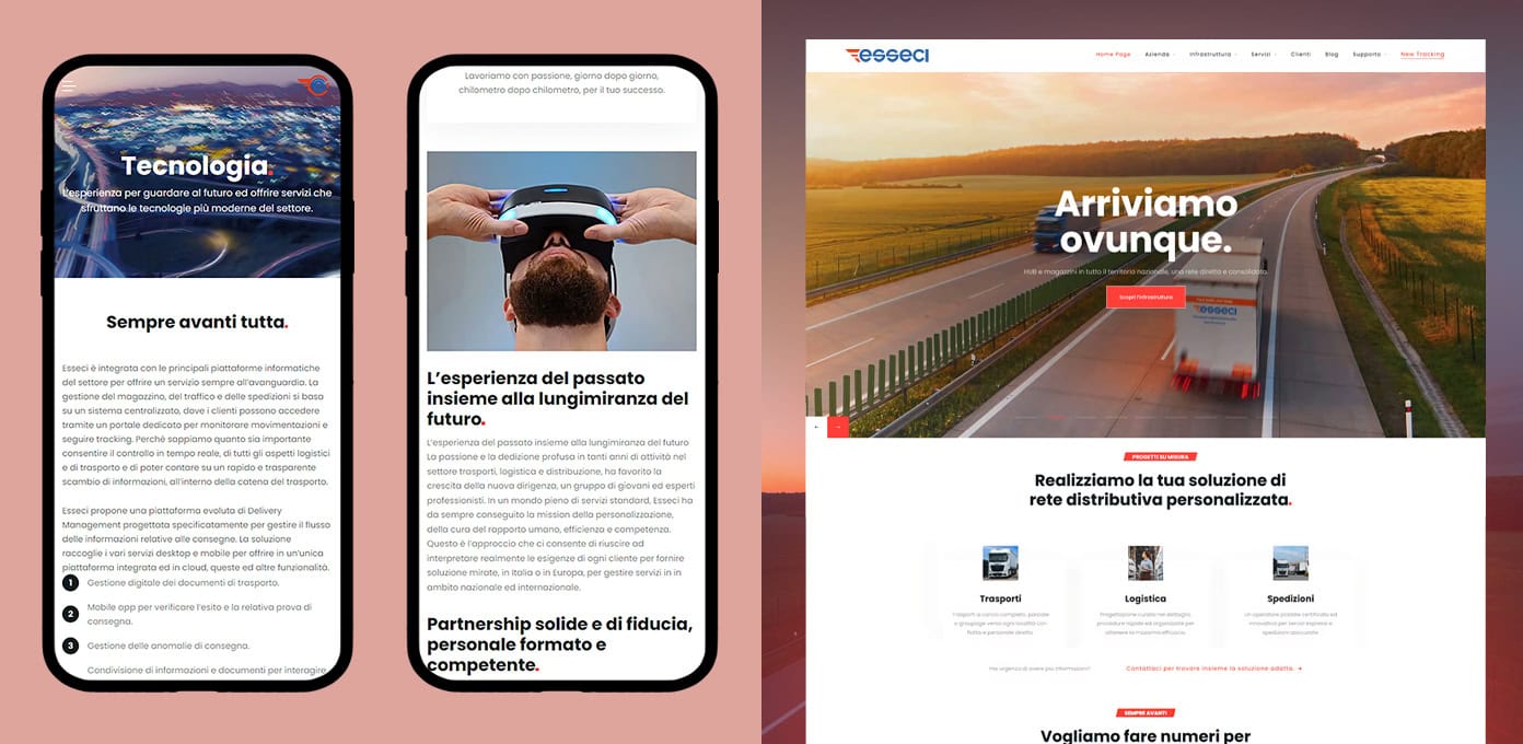 Stefano Bergomi Portfolio Esseci Trasporti Logistica Distribuzione Website